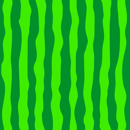 Watermelon green rind (skin, peel) seamless pattern. Dark and light green stipes. Vector illustration.のイラスト素材