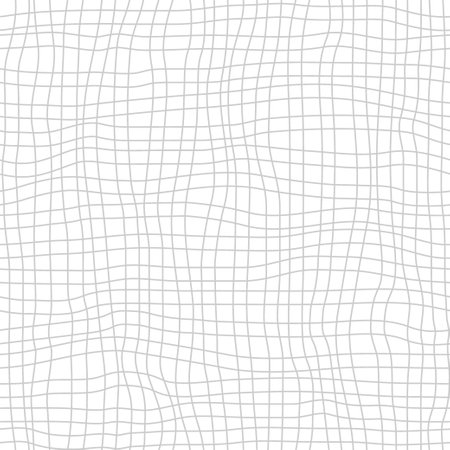 Hand drawn seamless checkered pattern. Curved gray lines. Vector illustration.のイラスト素材