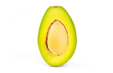 Sliced avocado isolated on white background. Half sliced avocado.の写真素材