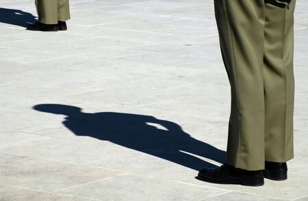 soldiers in attention, photo taken in Canberra, Australiaの写真素材