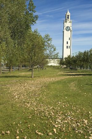 The clock tower in old port of Montreal