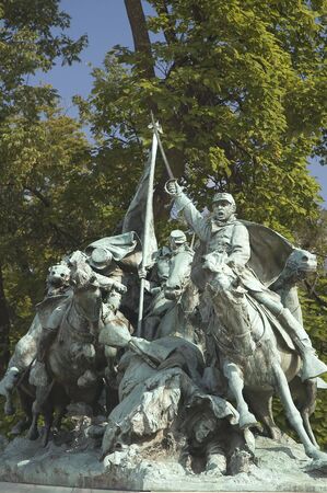 Statue in honor of Civil War Cavalrymen in Washington DC の写真素材