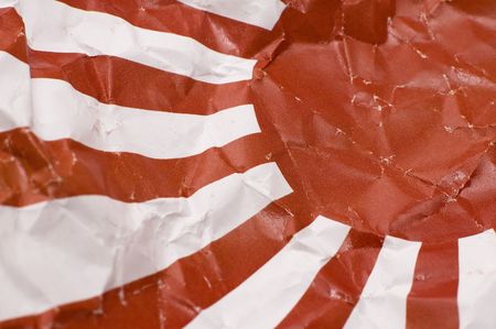 Detail photo of a wrinkled Japan Naval Ensignの写真素材