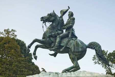 Andrew Jackson statue in Washington DC, USAの写真素材
