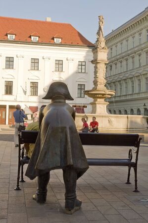 JULY 22 2009 - BRATISLAVA, SLOVAKIA - napoleon soldier sculpture on Main Square in Bratislava, Slovakia. photo taken on 22 July 2009.のeditorial素材