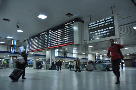 29. MARCH 2011 - NEW YORK CITY, USA - Penn Station interior photo taken in Manhattan, New York City, USA, on 29. March 2011.のeditorial素材
