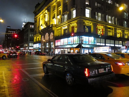 31. MARCH 2011 - MANHATTAN, NEW YORK, USA - night street scene in New York City, USA. Photo taken on...