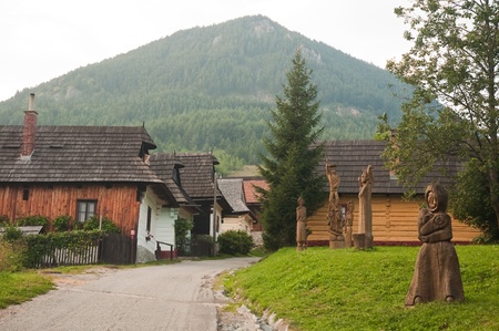 Vlkoinec in Slovakia - historic village のeditorial素材