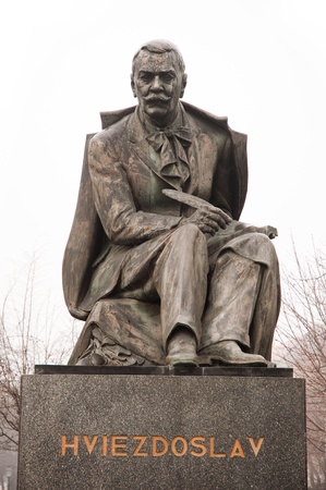 statue of Pavol Országh Hviezdoslav (1849 - 1921), a Slovak poet, dramatist, translator and for a short time member of the Czechoslovak parliament. のeditorial素材