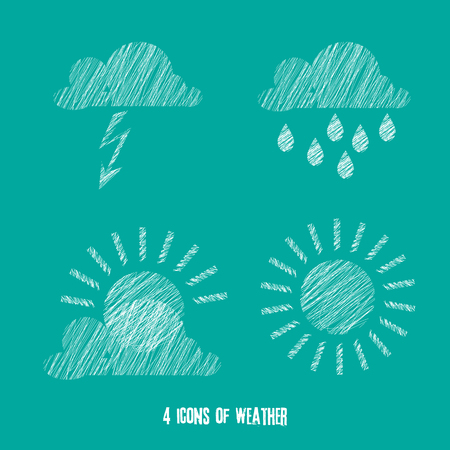4 icons of weatherのイラスト素材
