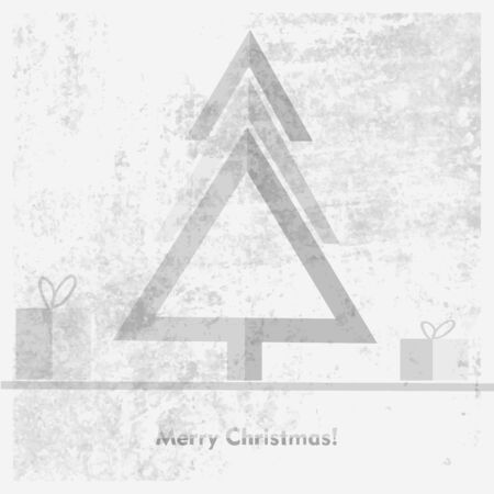 Christmas tree on grunge paperのイラスト素材