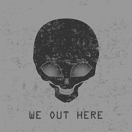Alien with text, We Are Out Here.のイラスト素材