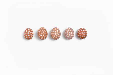 Easter eggs on a white backgroundの写真素材