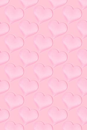 Pattern made of pink hearts. Monochrome creative background.