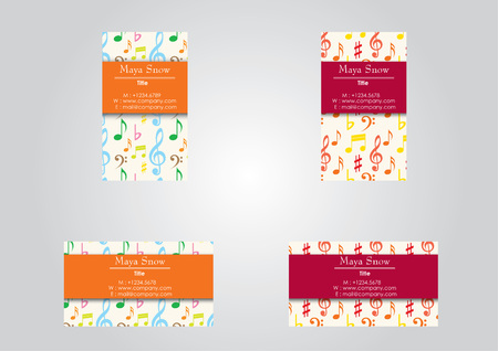 Music business card templateのイラスト素材