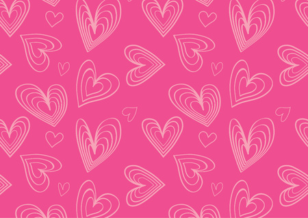 flat heart pattern in pinkのイラスト素材
