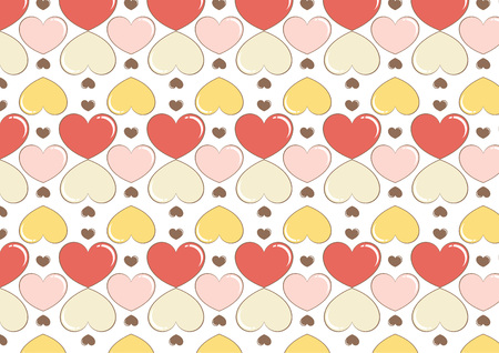 Heart background pattern in ice cream colorsのイラスト素材