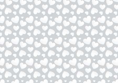 seamless heart background in white and greyのイラスト素材