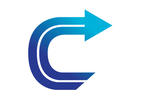 Logo elements with arrow - alphabet letter Cのイラスト素材
