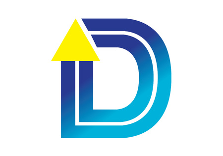 Logo elements with arrow - alphabet letter Dのイラスト素材
