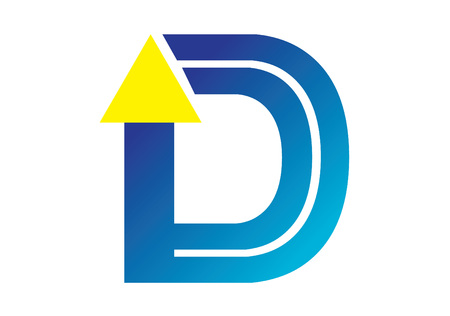 Logo elements with arrow - alphabet letter Dのイラスト素材
