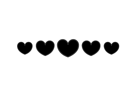 Flat hearts icon in blackのイラスト素材