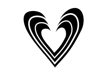 Flat heart icon in blackのイラスト素材