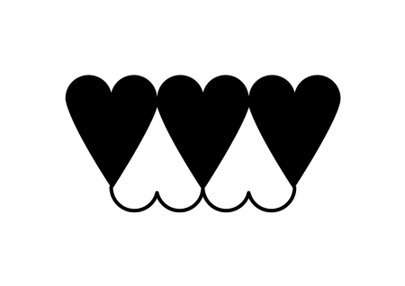 Flat heart icon in blackのイラスト素材