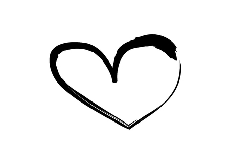 Hand drawn heart icon in blackのイラスト素材