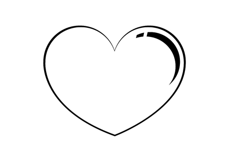 Flat heart icon in blackのイラスト素材