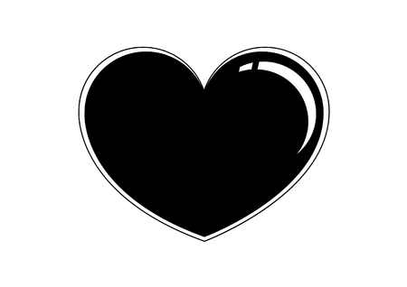 Flat heart icon in blackのイラスト素材