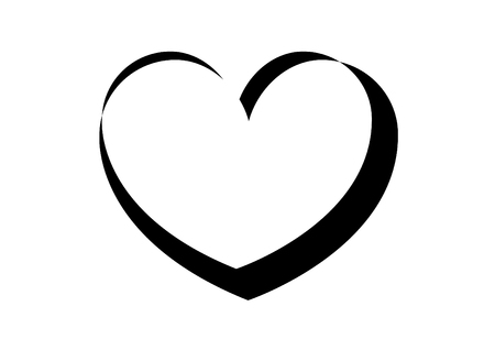 Flat heart icon in blackのイラスト素材