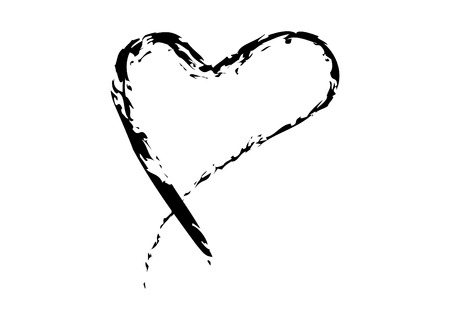 Hand drawn heart icon in blackのイラスト素材