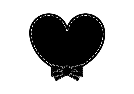 Heart flat icon in blackのイラスト素材
