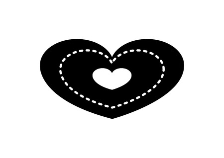 Heart flat icon in blackのイラスト素材