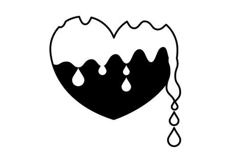 Melting heart. Could be use as good heart.のイラスト素材