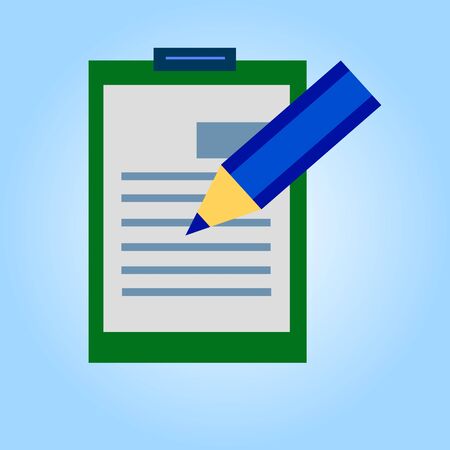 pencil and notepad for important recordsのイラスト素材