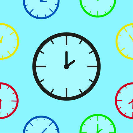 Stylish seamless pattern of mechanical watches.Time, watch, schedule, business, management, plan, work and urgency concept.のイラスト素材
