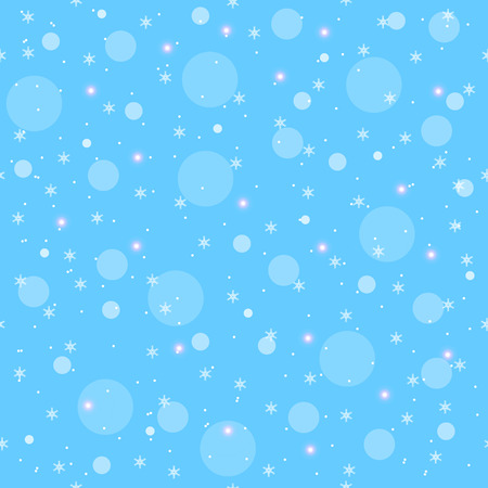 Christmas blue seamless pattern with snowflake and white circles. Christmas decorations.のイラスト素材