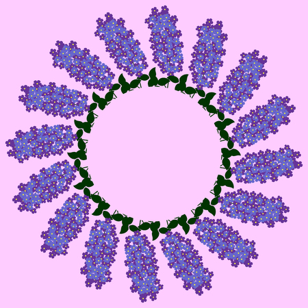 Background with lilac flowers on light pink backgroundのイラスト素材