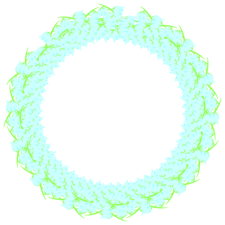 decorative frame of flowers lily of the valley, isolated on white background. It can be used as invitation or greeting card template.のイラスト素材