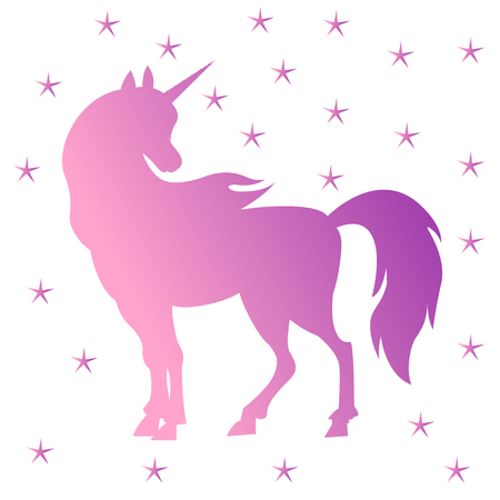 Unicorn silhouette, pinkのイラスト素材