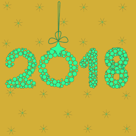 2018 on golden background, zeroのイラスト素材