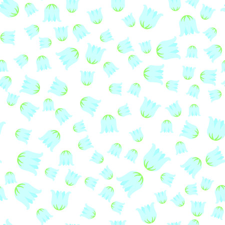 Seamless pattern with flowers,  lily of the valley on white background. For print, wrapping or wallpaper.のイラスト素材