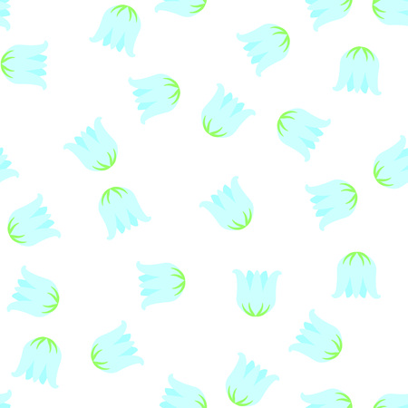 Seamless pattern with flowers, lily of the valley on white background. For print, wrapping or wallpaper.のイラスト素材
