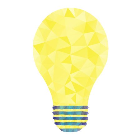 Light bulb low poly design. Internet technology bulb icon triangle polygonal network concept. Polygon wire-frame connected point illustration.のイラスト素材
