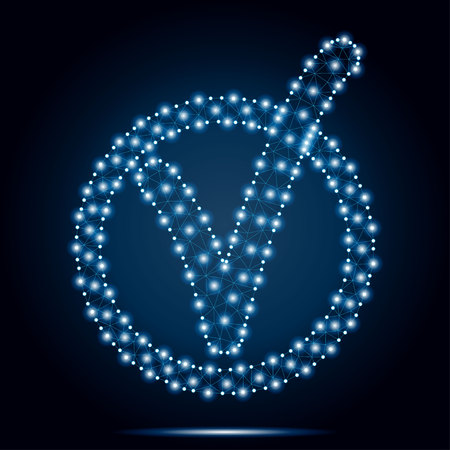 Check mark polygon blue stars 2のイラスト素材