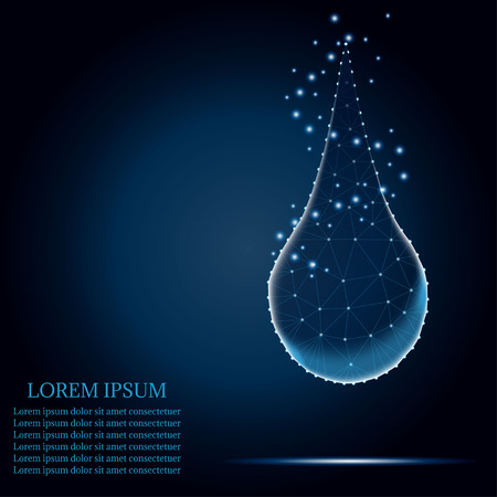 Polygonal water or collagen on blue mesh.のイラスト素材