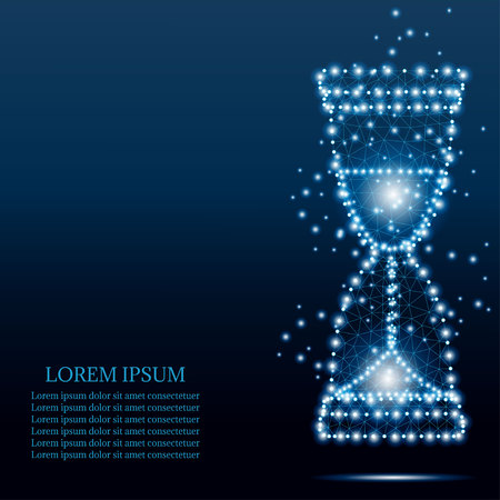 Hourglass polygon shape with blue starsのイラスト素材
