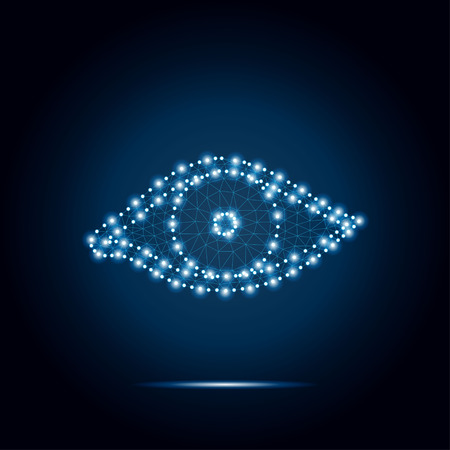 Eye polygon blue stars.のイラスト素材